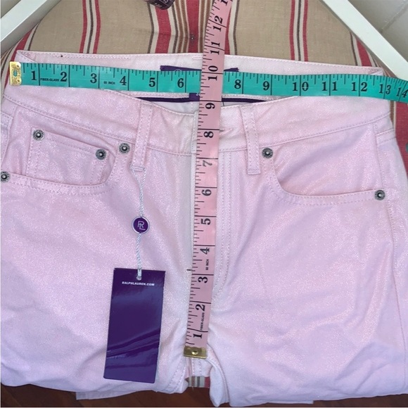 Ralph Lauren Collection 400 Matchstick Foiled Jean in Summer Pink - Picture 10 of 16